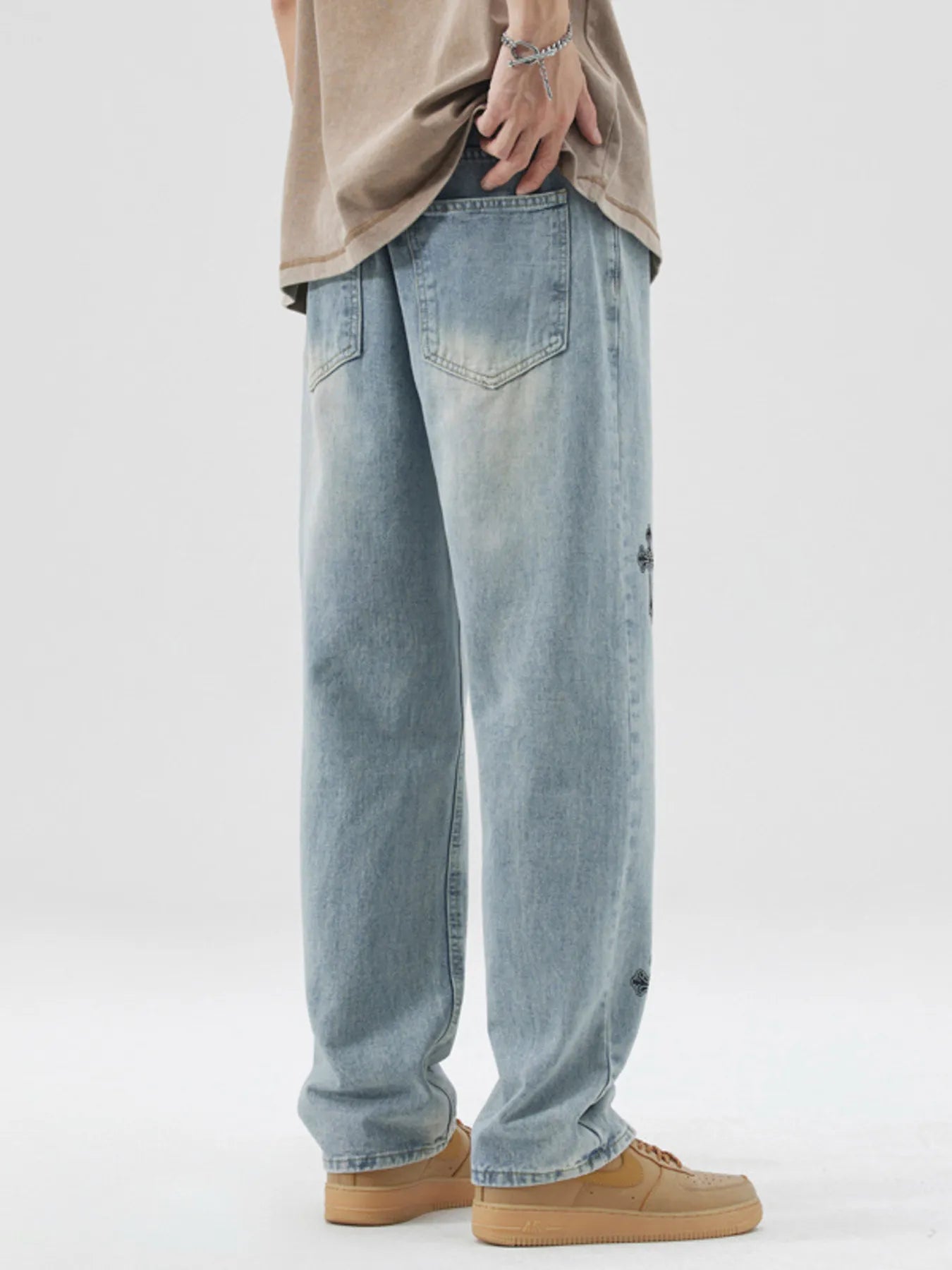 Men's Full Size Cross Wide Leg Jeans Plus Size - Tigbul's Variety Fashion Shop