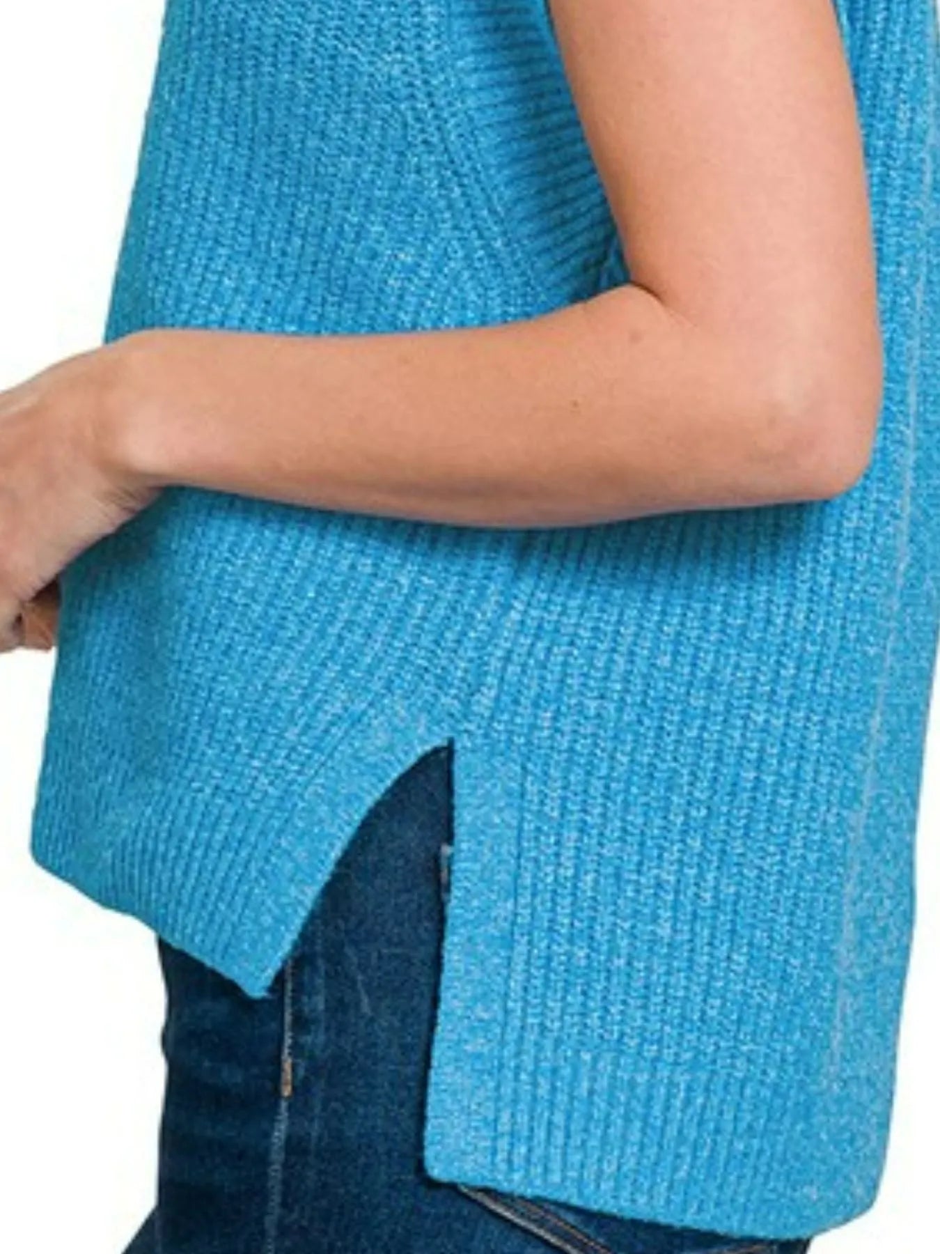 Zenana Oversized Sweater Vest with Side Slit - Tigbul's Variety Fashion Shop