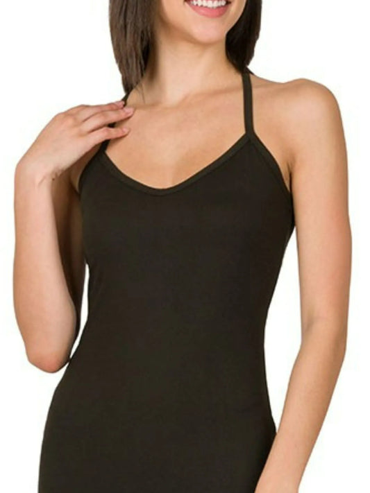 Zenana Brushed Dty Thin Strap Racerback V-Neck Maxi Dress - Tigbul's Variety Fashion Shop