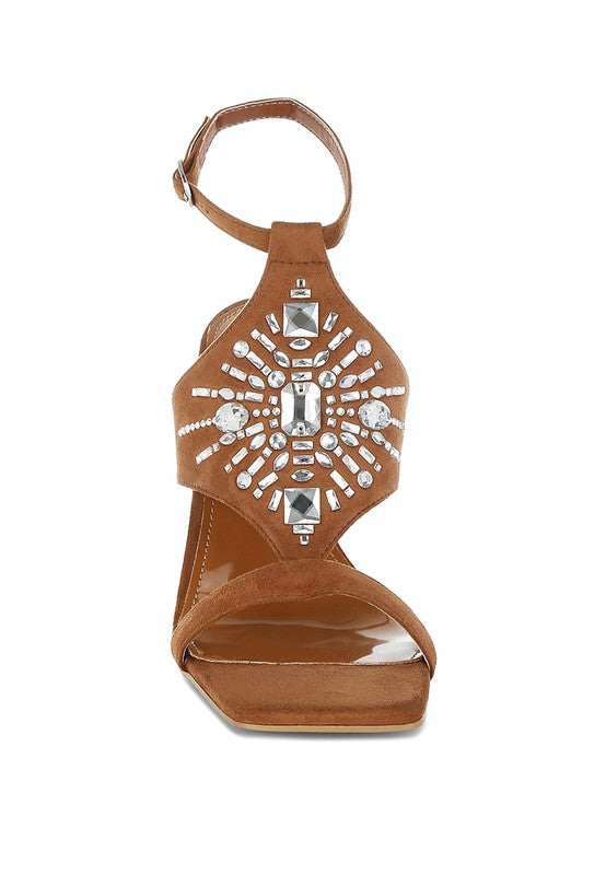Warda Jeweled Shiny Stiletto Heels - Tigbul's Variety Fashion Shop