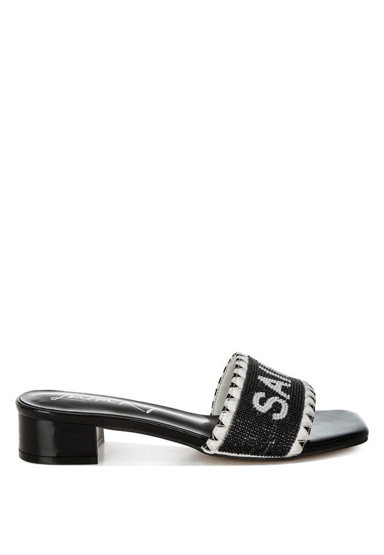 Poshta Saint Tropez Beaded Slip-On Heels - Tigbul's Variety Fashion Shop
