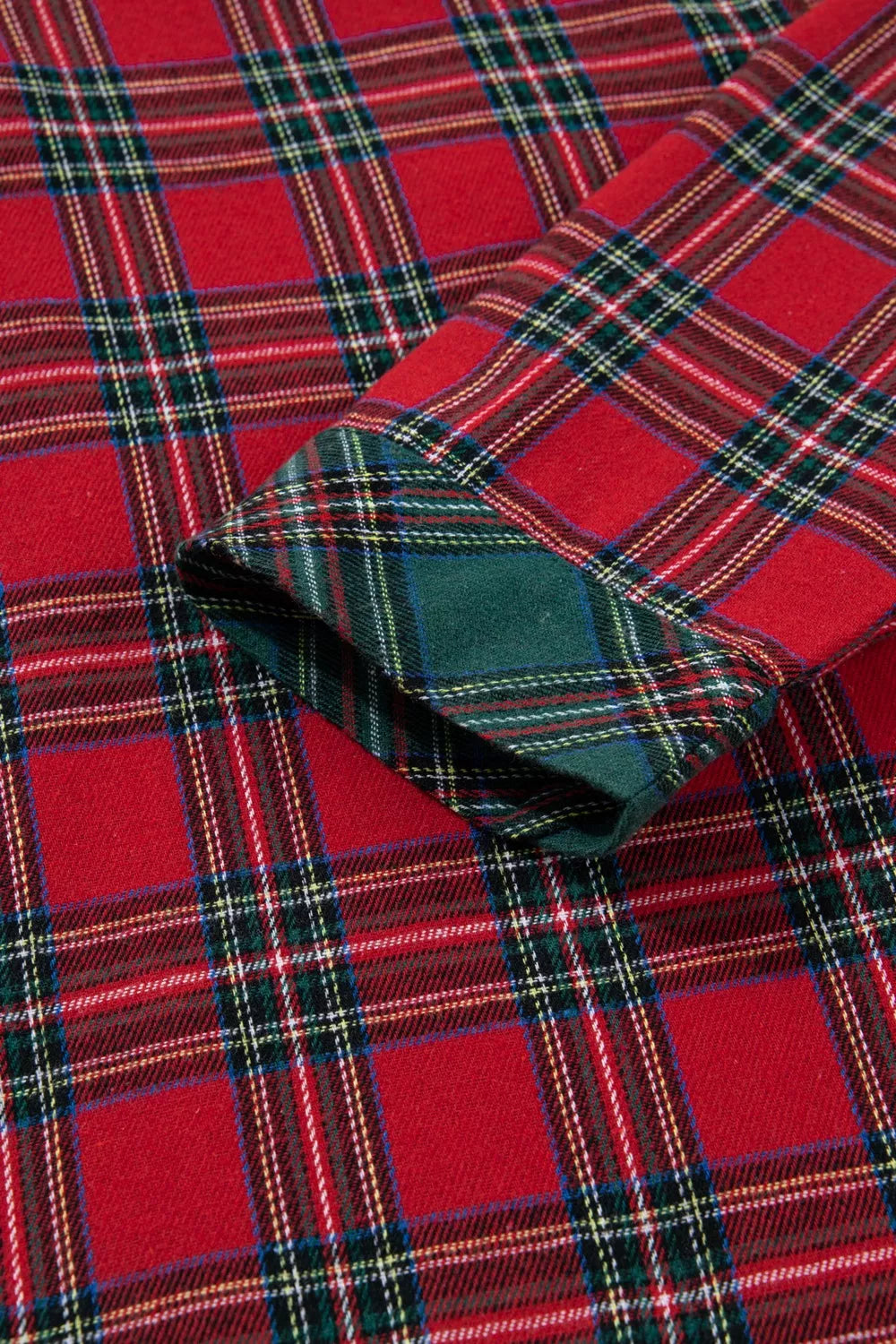 Plaid Contrast Patched Christmas Holiday Long Sleeve Shirt and Short 2pcs Pajama Set - Tigbul's Variety Fashion Shop