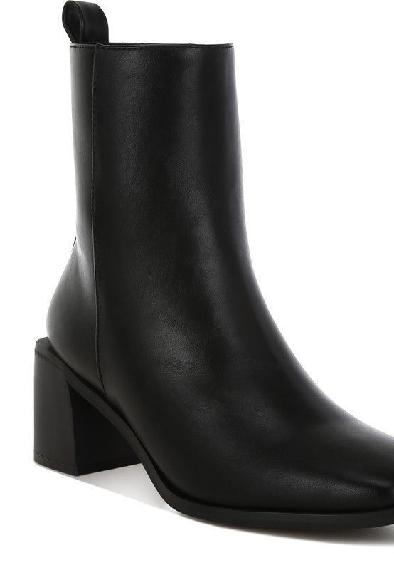 Muskox Square Toe Faux Leather Boots - Tigbul's Variety Fashion Shop