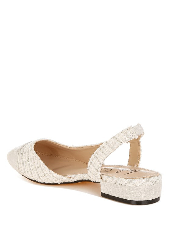Karita Tweed Slingback Sandals - Tigbul's Variety Fashion Shop