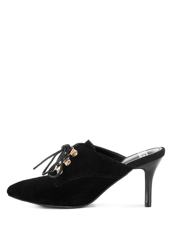 Miladi Suede Stiletto Mules - Tigbul's Variety Fashion Shop