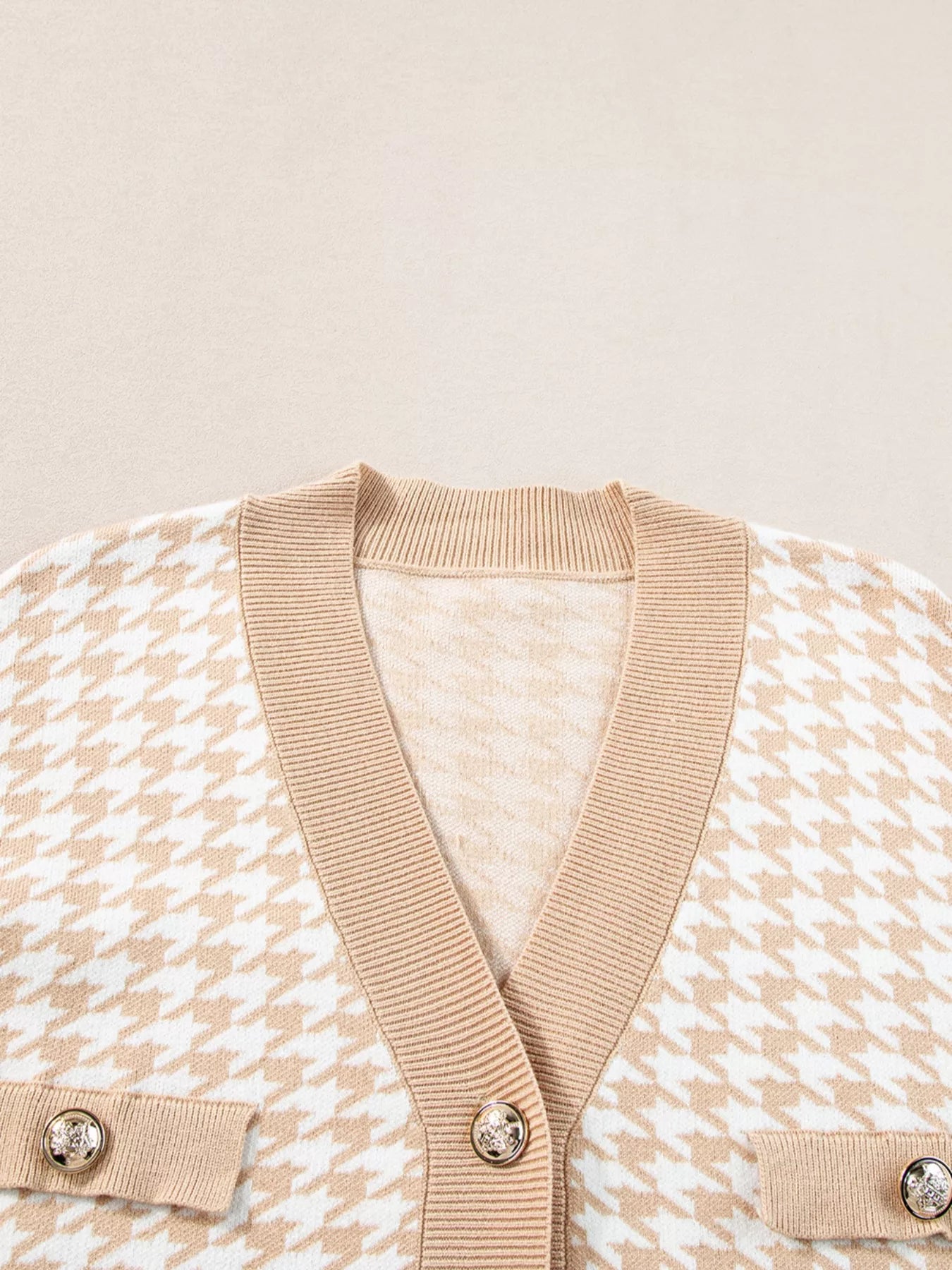 Contrast Edge Metal Button Slim Cardigan with Pockets - Tigbul's Variety Fashion Shop