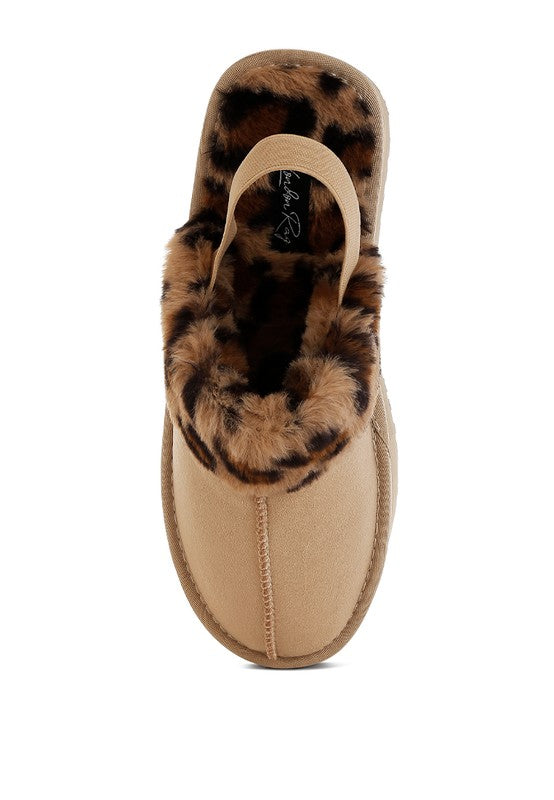 Kutchu Leopard Faux Fur Platform Classic Slingback - Tigbul's Variety Fashion Shop