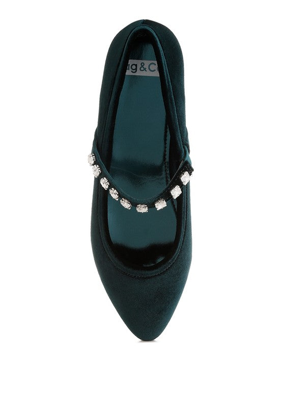 Aralia Velvet Mary Jane Ballerinas - Tigbul's Variety Fashion Shop