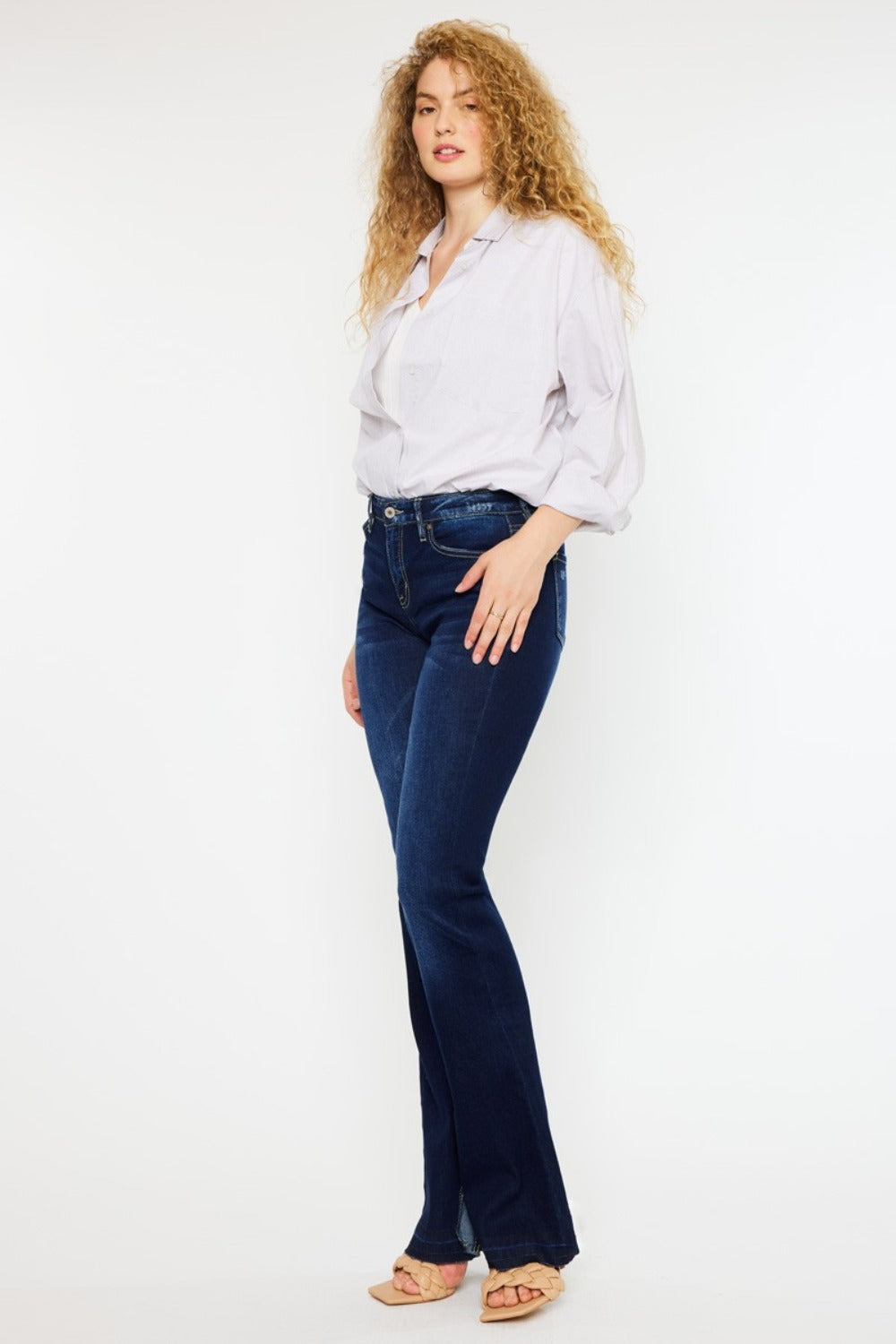 Kancan Mid Rise Slim Flare Jeans - Tigbul's Variety Fashion Shop