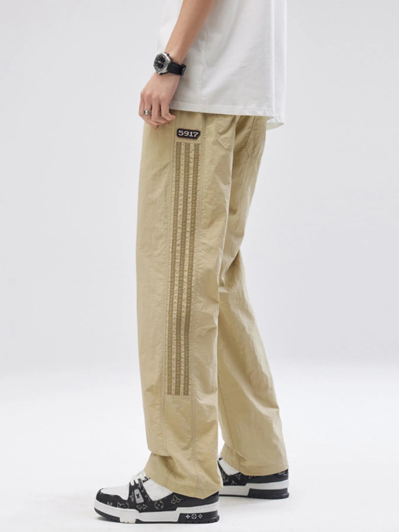 Men's Full Size Striped Wide Leg Pants Plus Size - Tigbul's Variety Fashion Shop