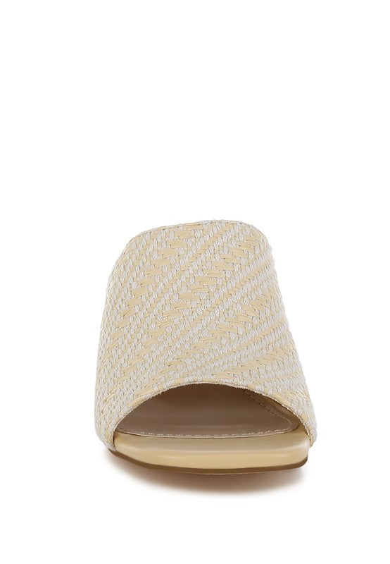 Morgana Woven Raffia Slip Ons - Tigbul's Variety Fashion Shop