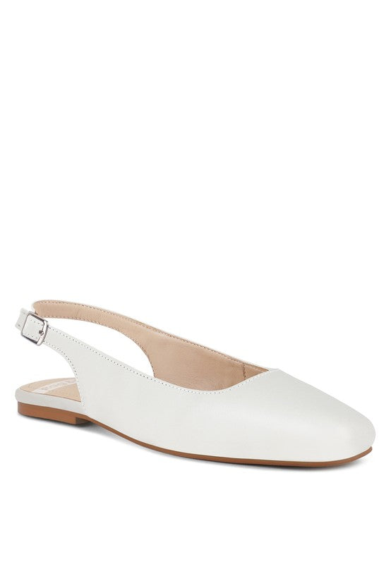 Sozani Real Soft Leather Slingback Flats - Tigbul's Variety Fashion Shop
