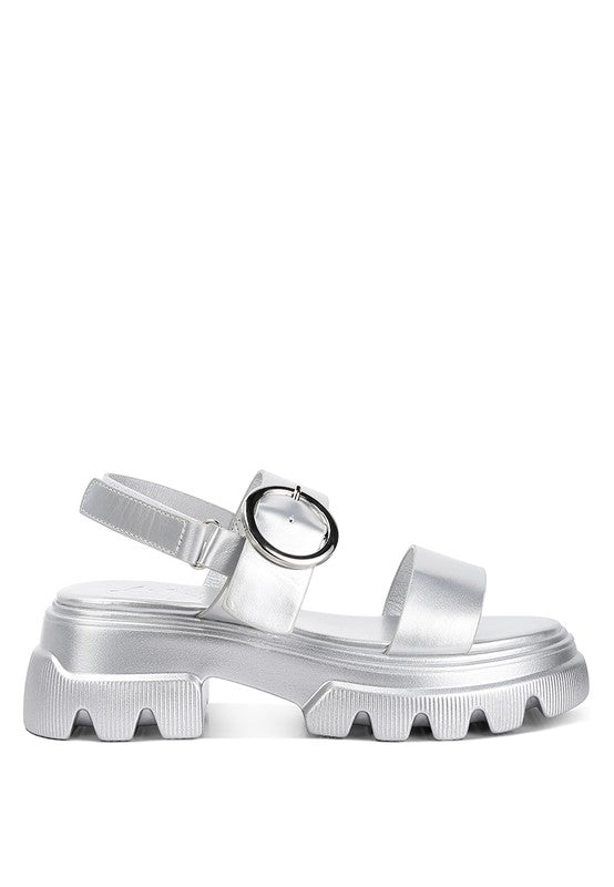 Silas Metallic Chunky Sandals - Tigbul's Variety Fashion Shop