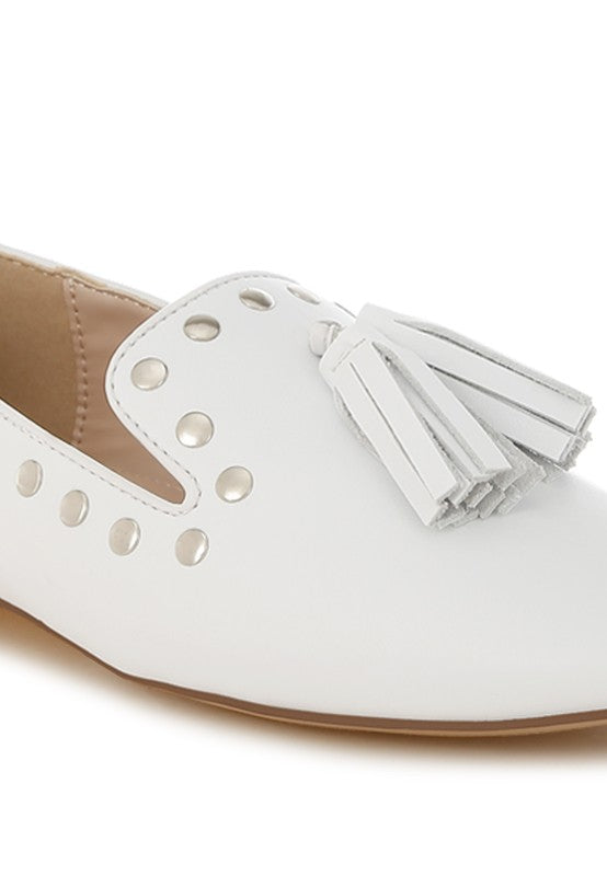 Philoha Studs & Tassels Detail Flat Loafers - Tigbul's Variety Fashion Shop
