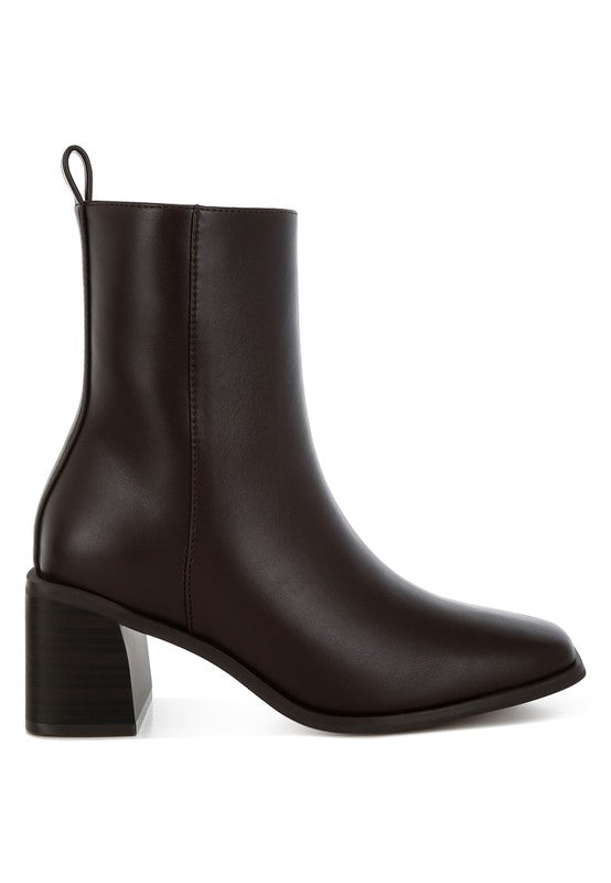 Muskox Square Toe Faux Leather Boots - Tigbul's Variety Fashion Shop