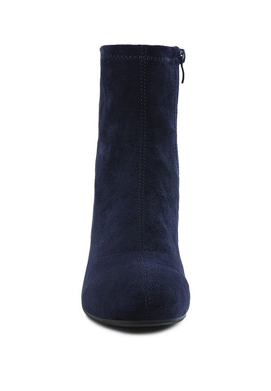 Chena Rhinestones Embellished Block Heel Boots - Tigbul's Variety Fashion Shop