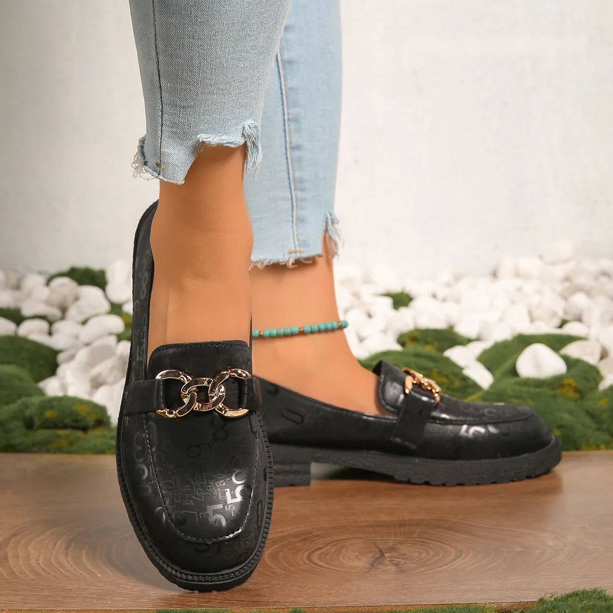 Round Toe Block Heels Loafers - Tigbul's Variety Fashion Shop