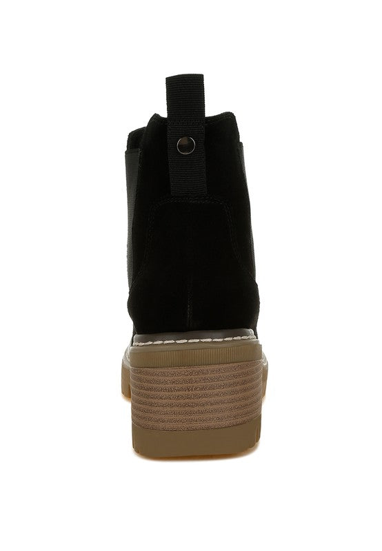 Vostok Suede Chunky Chelsea Boots - Tigbul's Variety Fashion Shop