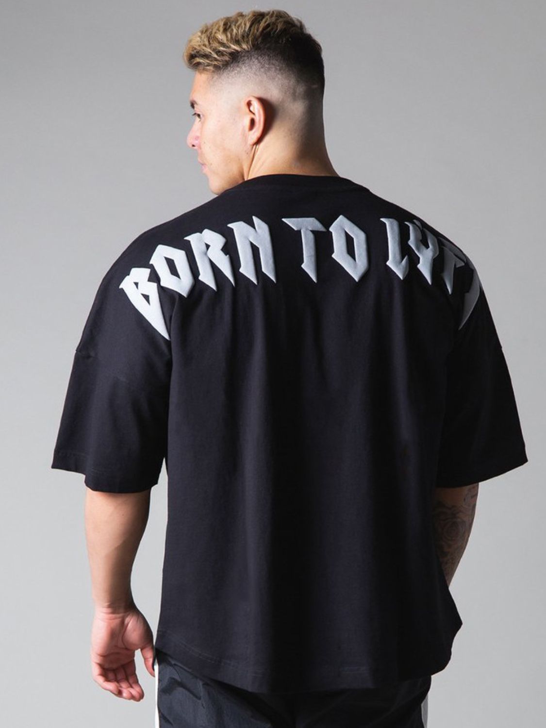 Men's Plus Size Letter Round Neck Half Sleeve T-Shirt - Tigbul's Variety Fashion Shop