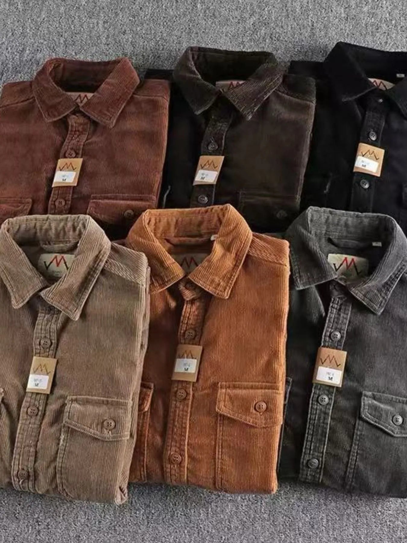 Men's Plus Size Corduroy Long Sleeve Button Up Shirt - Tigbul's Variety Fashion Shop