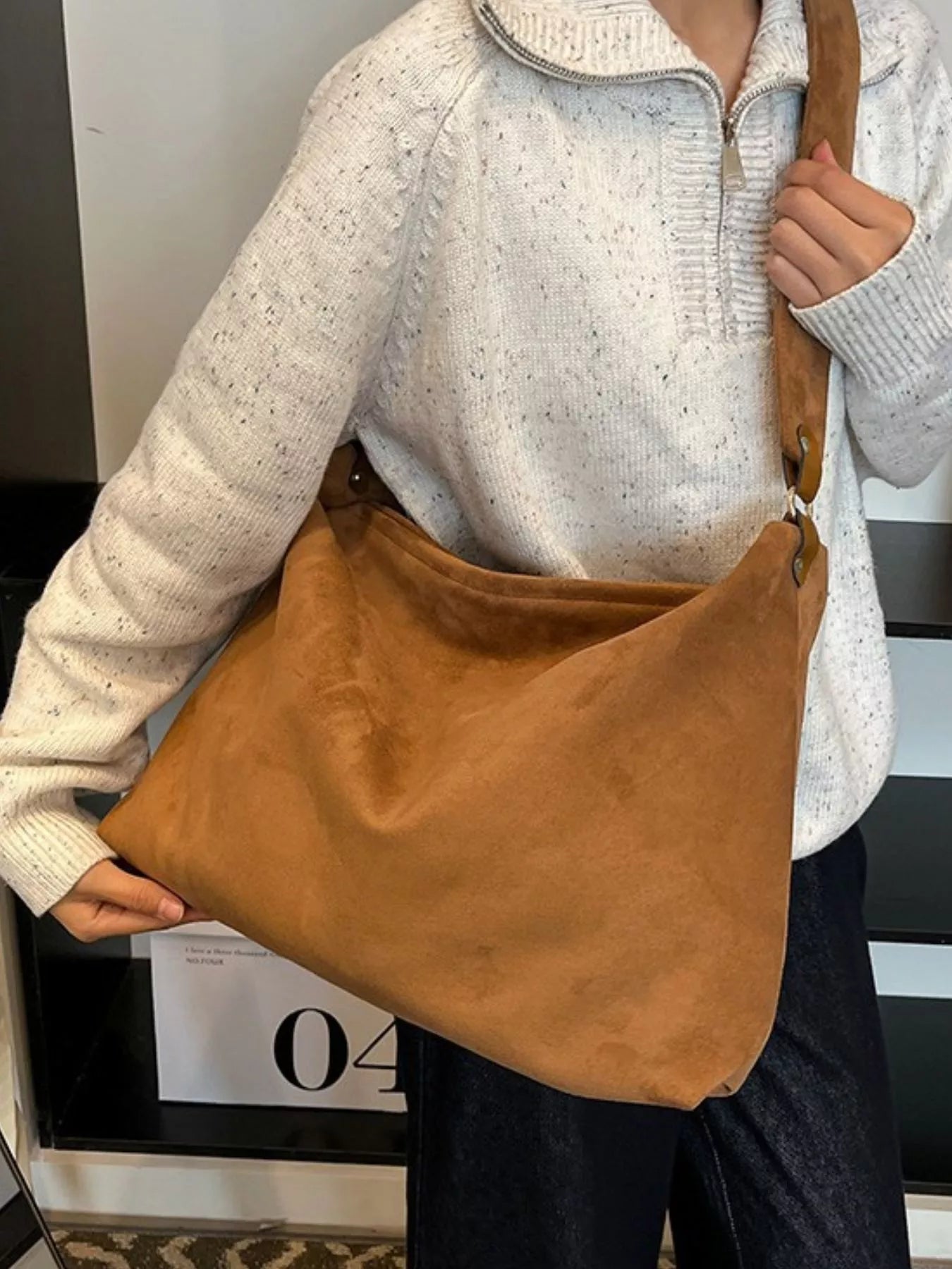 Suede Knot Shoulder Bag - Tigbul's Variety Fashion Shop
