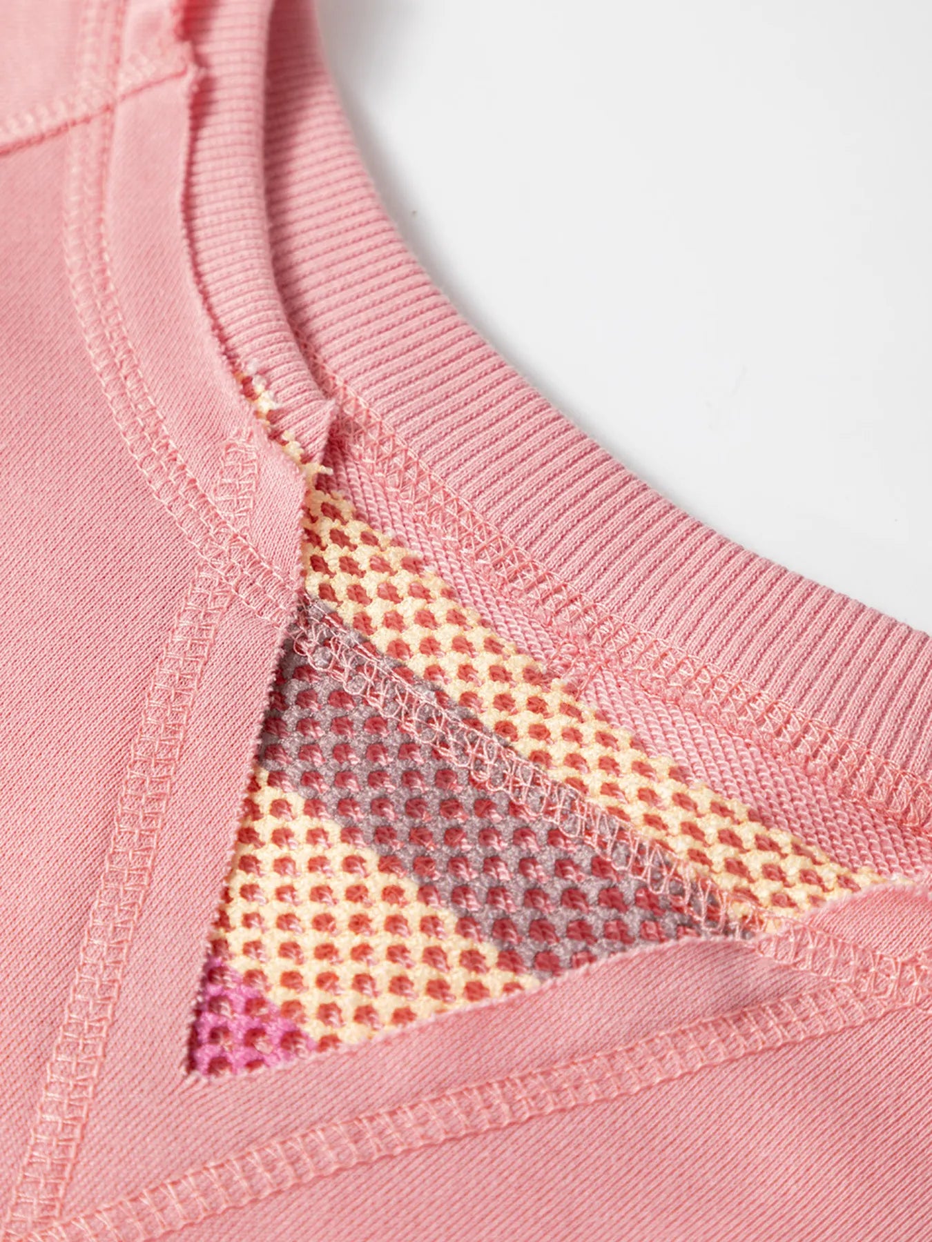 Striped Mesh Sleeve Patchwork Exposed Seam Top - Tigbul's Variety Fashion Shop