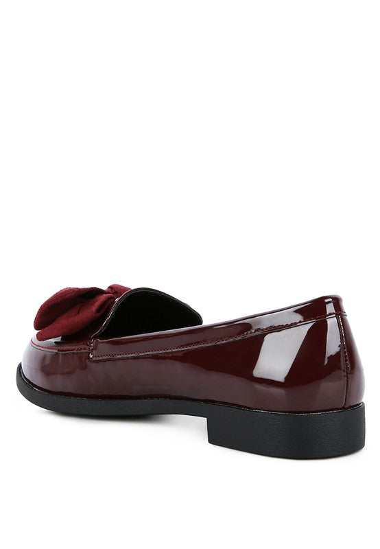 BOWBERRY BOW-TIE PATENT LOAFERS - Tigbul's Variety Fashion Shop
