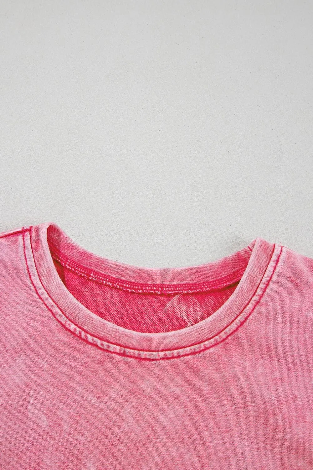 Pink Mineral Wash Raw Edge Ruffle Mini Dress - Tigbul's Variety Fashion Shop