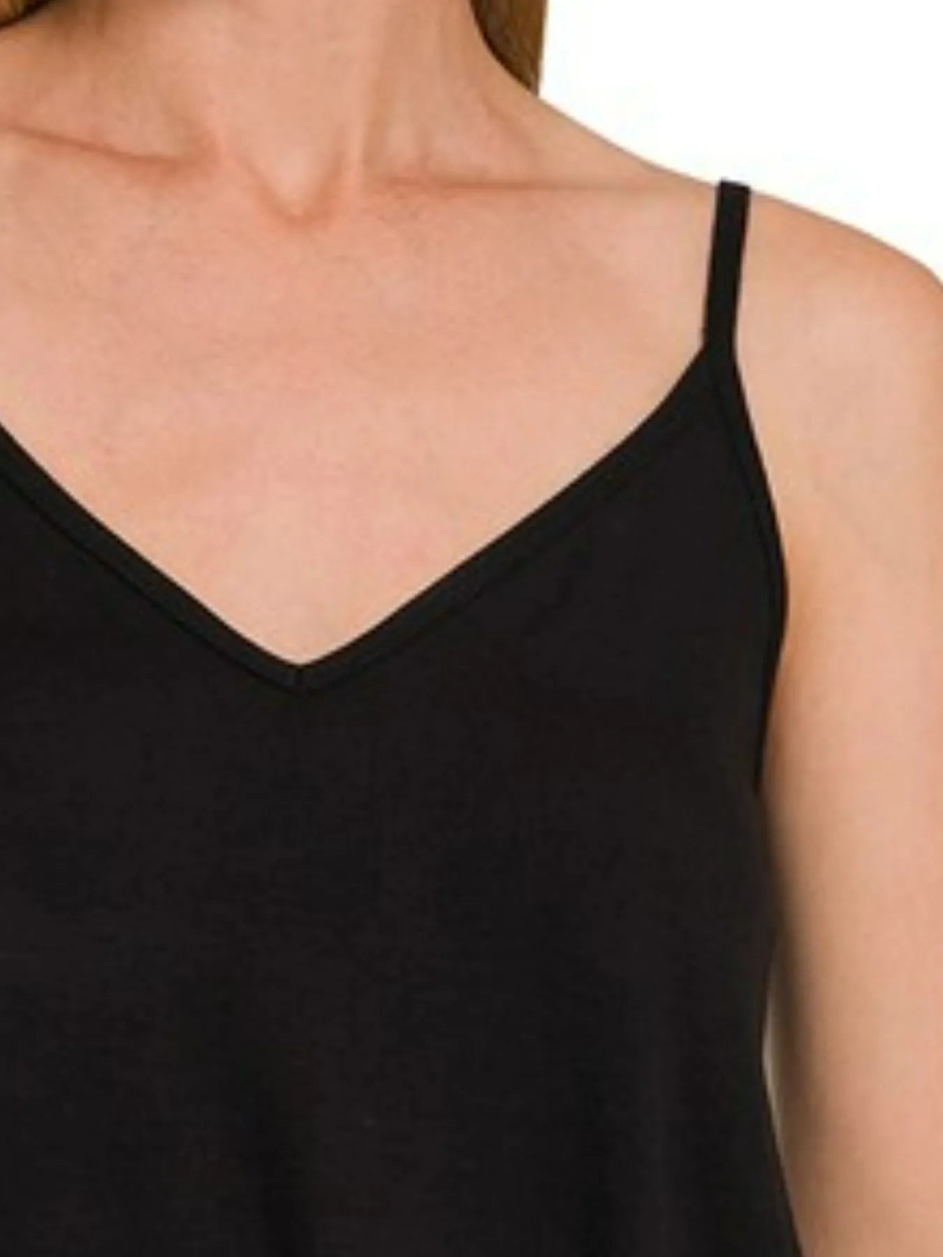 Zenana Two-Way V and Scoop Neck Reversible Spaghetti Cami - Tigbul's Variety Fashion Shop