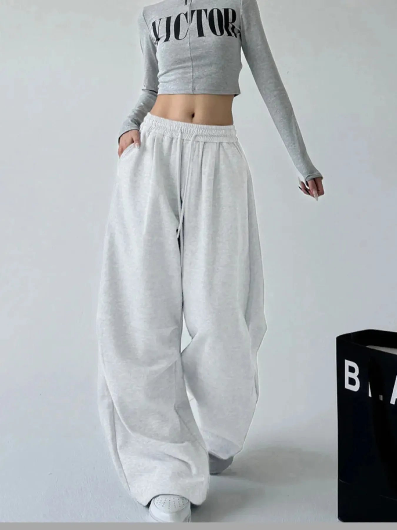 Oversized Wide Leg Drawstring Pants - Tigbul's Variety Fashion Shop