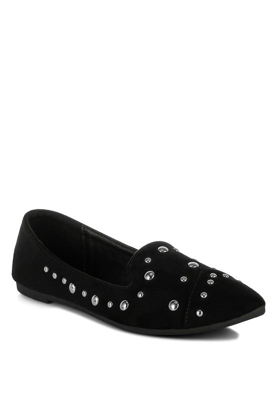 Olesia Stud Emebllished Ballet Flats - Tigbul's Variety Fashion Shop