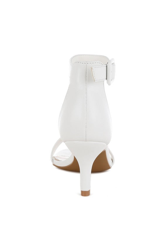Feruda Faux Leather Kitten Heel Sandals - Tigbul's Variety Fashion Shop