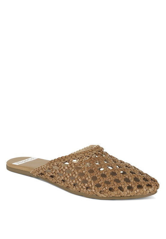 Wendigo Woven Real Leather Mules - Tigbul's Variety Fashion Shop