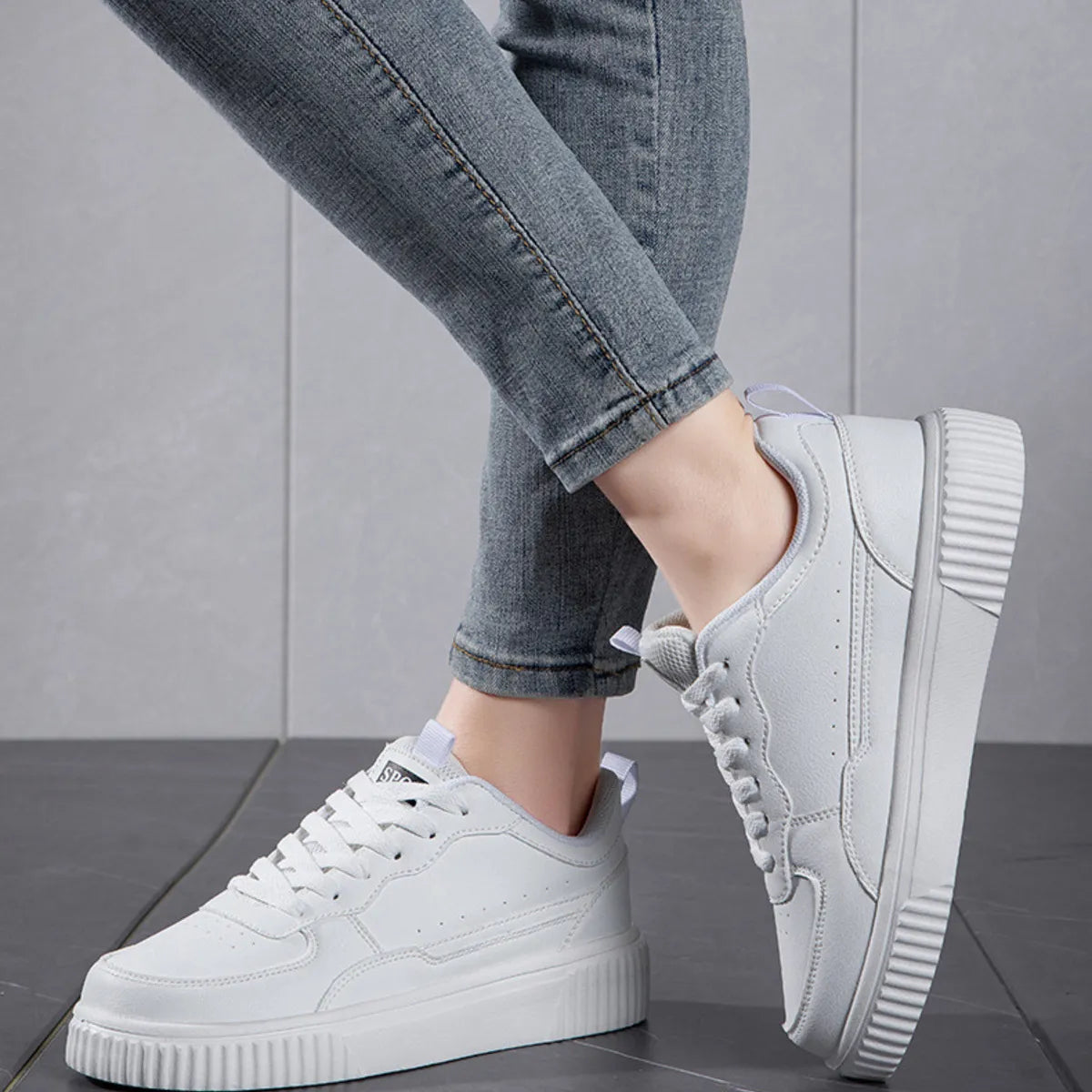 Lace Up Contrast Platform Sneakers - Tigbul's Variety Fashion Shop