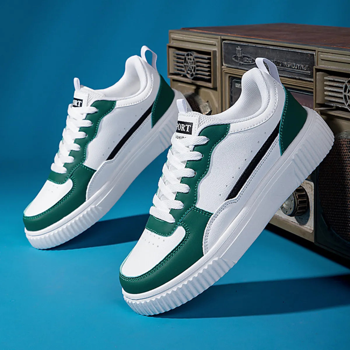 Lace Up Contrast Platform Sneakers - Tigbul's Variety Fashion Shop