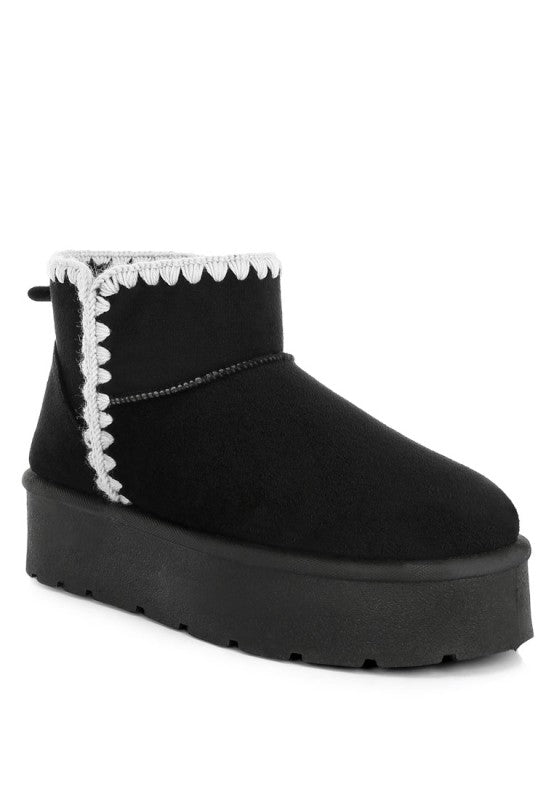 Rochas Scalloped Detail Snow Boots - Tigbul's Variety Fashion Shop