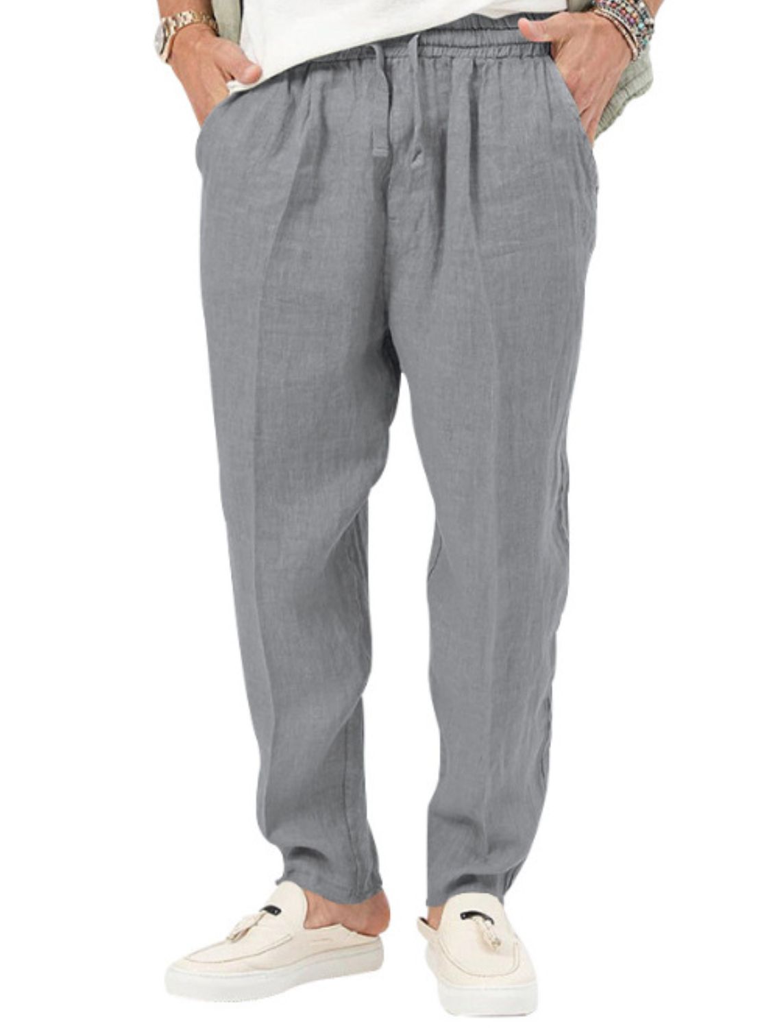 Men's Plus Size Drawstring Pants with Pockets - Tigbul's Variety Fashion Shop