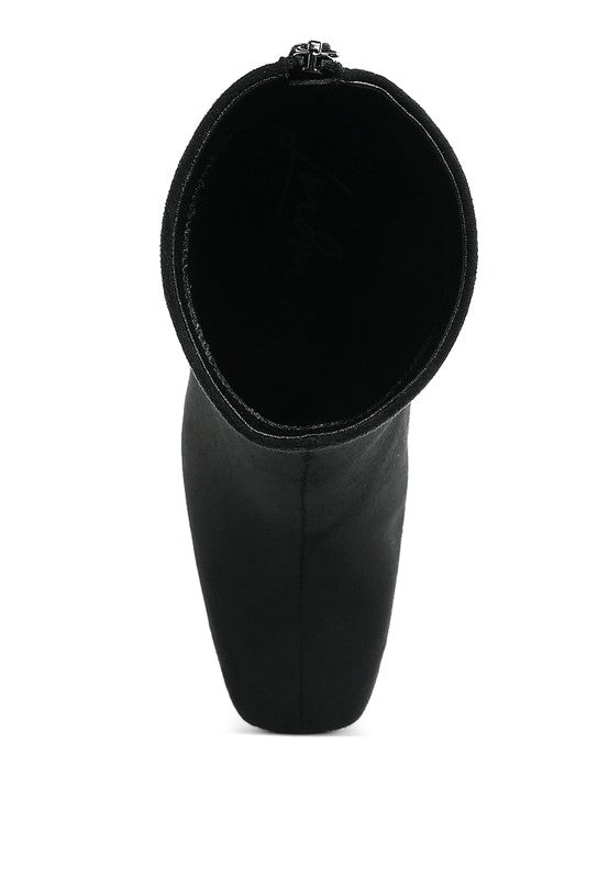 Dimri Square Toe Microfiber Ankle Boots - Tigbul's Variety Fashion Shop
