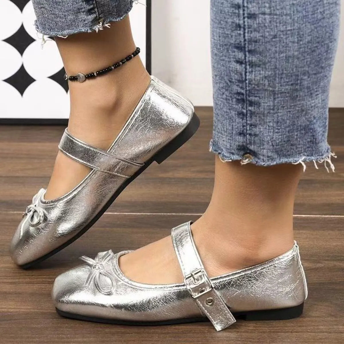 Bow Detail Mary Jane Flats - Tigbul's Variety Fashion Shop