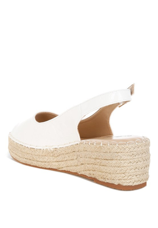 Yarael Croco Peep Toe Wedges - Tigbul's Variety Fashion Shop