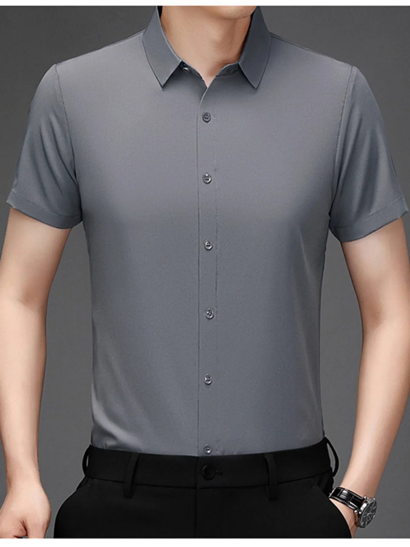 Men's Plus Size Button Up Short Sleeve Shirt - Tigbul's Variety Fashion Shop