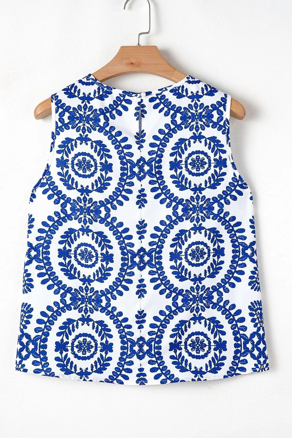 Printed Crew Neck Sleeveless Top - Tigbul's Variety Fashion Shop