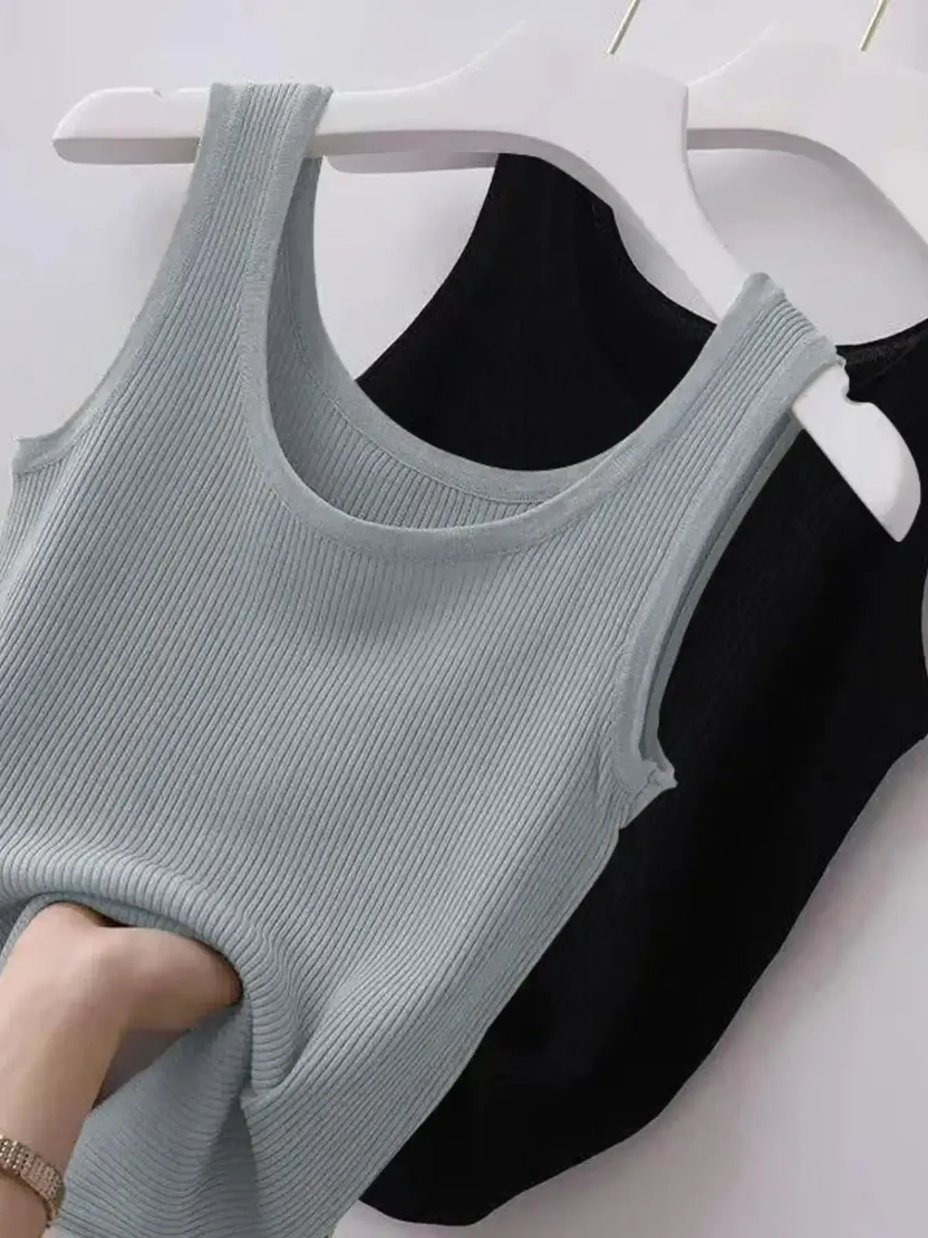 Plus Size Ribbed Knit Scoop Neck Tank Top - Tigbul's Variety Fashion Shop