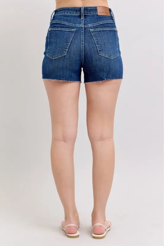 Judy Blue High Waist Criss-Cross Waistband Denim Shorts - Tigbul's Variety Fashion Shop