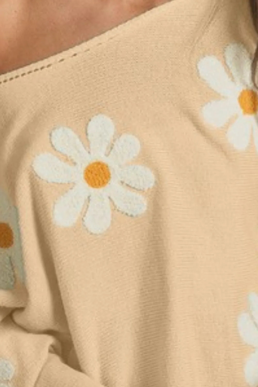 Flower Embroidery Loose Fit Knit Top - Tigbul's Variety Fashion Shop