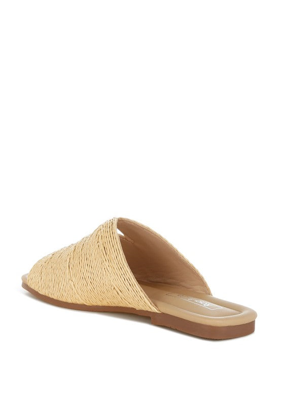 Daisy Doe Raffia Square Toe Flats - Tigbul's Variety Fashion Shop
