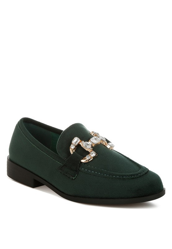 Maestro Diamante Embellished Horsebit Loafers - Tigbul's Variety Fashion Shop