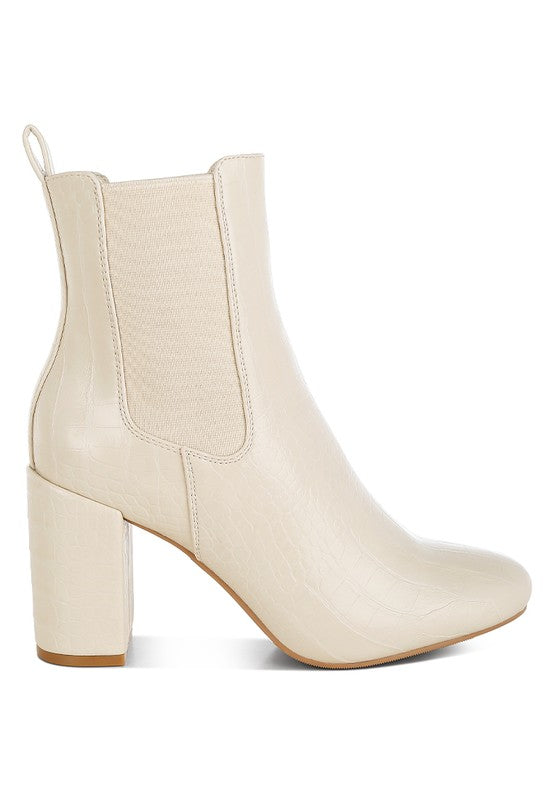 Babbel Faux Leather Block Heel Ankle Boots - Tigbul's Variety Fashion Shop