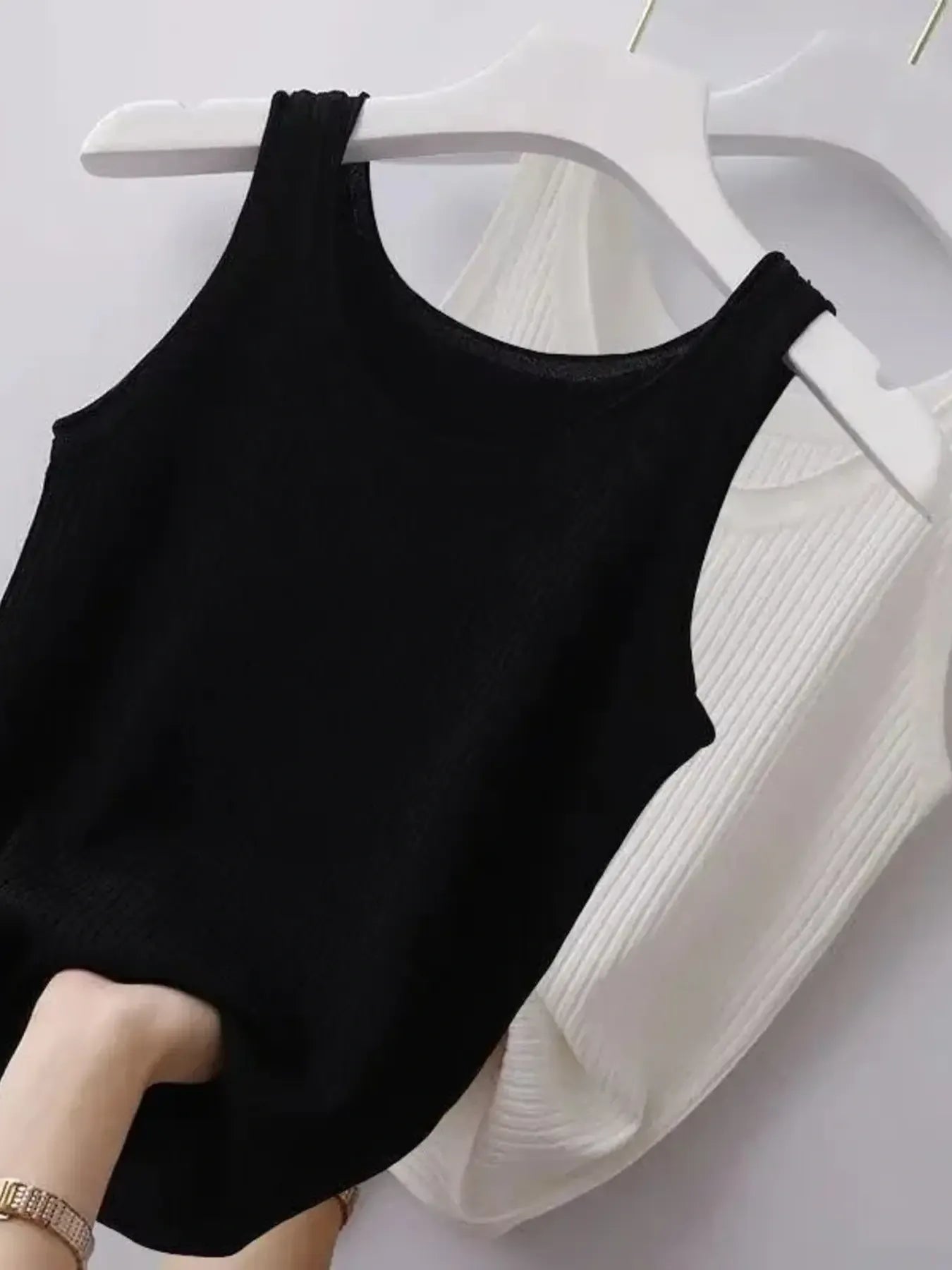Plus Size Ribbed Knit Scoop Neck Tank Top - Tigbul's Variety Fashion Shop
