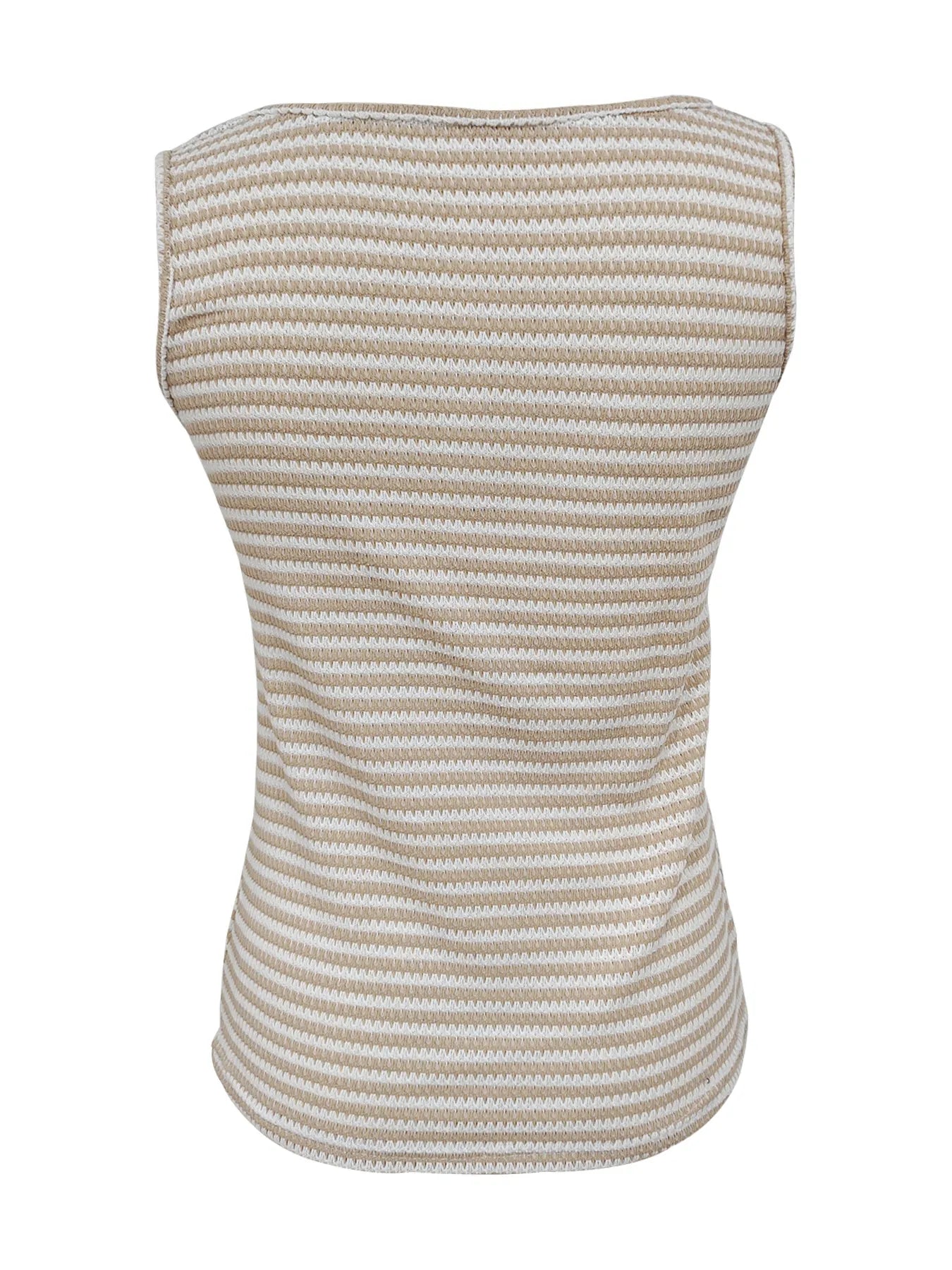 Striped Button Front Knit Tank Top - Tigbul's Variety Fashion Shop